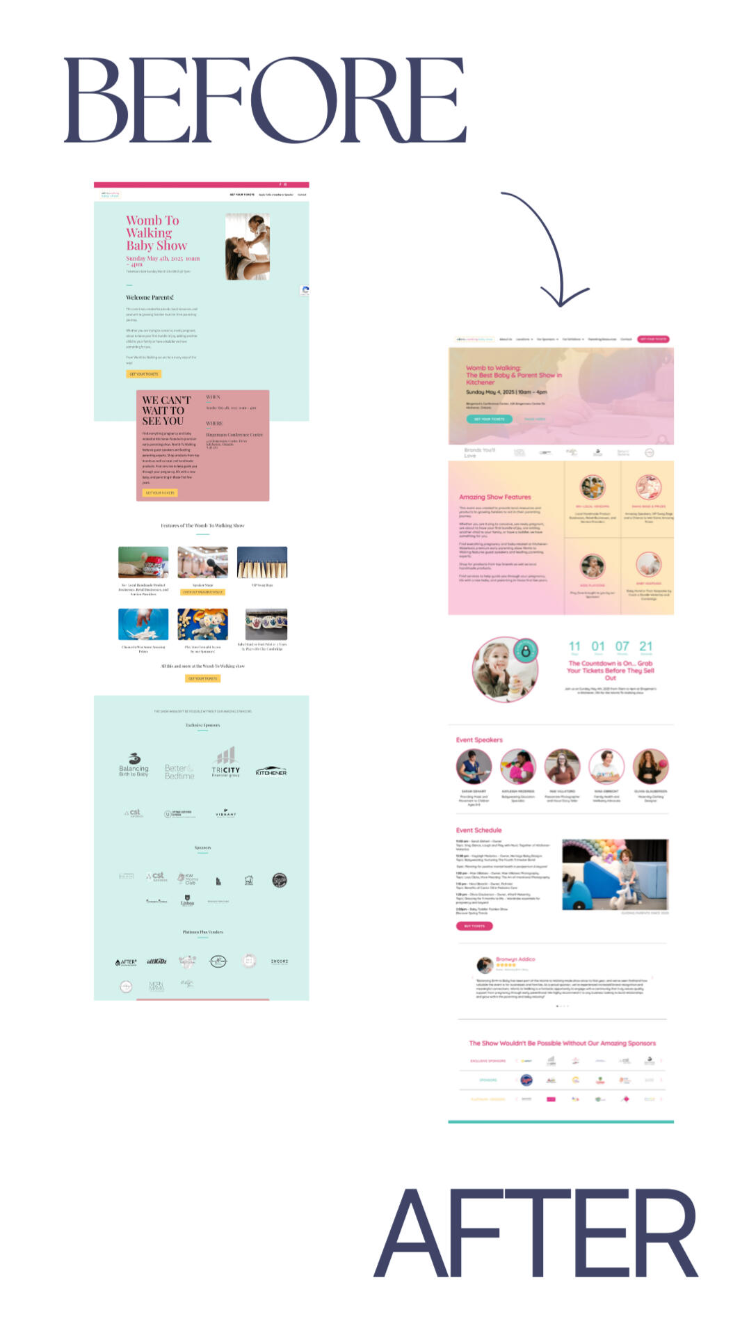 Womb to Walking before and after